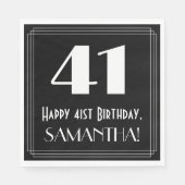 41ste verjaardag ~ Art Deco Geïnspireerde look "41 Servet (Voorkant)