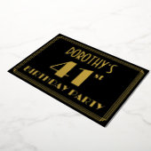 41ste verjaardag: Art Deco Kijk "41", met naam Folie Uitnodiging (Gedraaid)