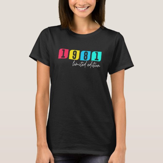 41ste Verjaardag Dames Mannen 41 Jaar 1981 T-shirt (Voorkant)