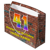 41ste verjaardag: Fun, door graffiti geïnspireerde Groot Cadeauzakje (Achterkant Gekanteld)