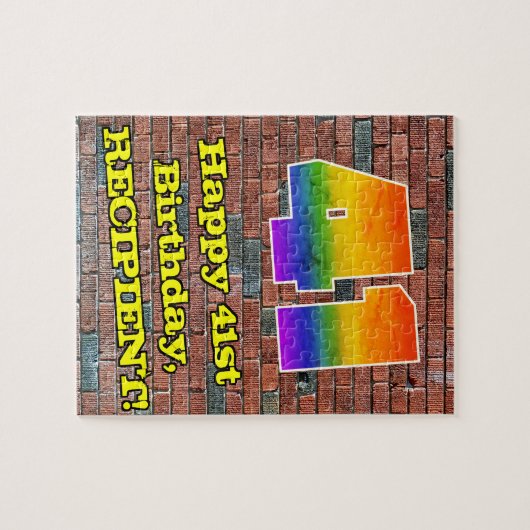 41ste verjaardag: Fun Graffiti-geïnspireerde regen Legpuzzel (Horizontaal)
