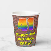 41ste verjaardag: Fun Graffiti-geïnspireerde regen Papieren Bekers (Achterkant)