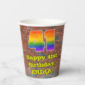 41ste verjaardag: Fun Graffiti-geïnspireerde regen Papieren Bekers (Voorkant)