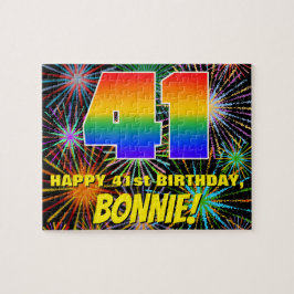 41ste verjaardag: Fun, kleurrijk gevuurwerk Legpuzzel