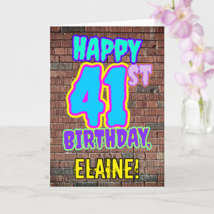 41ste verjaardag - Fun, Urban Graffiti geïnspireer Kaart
