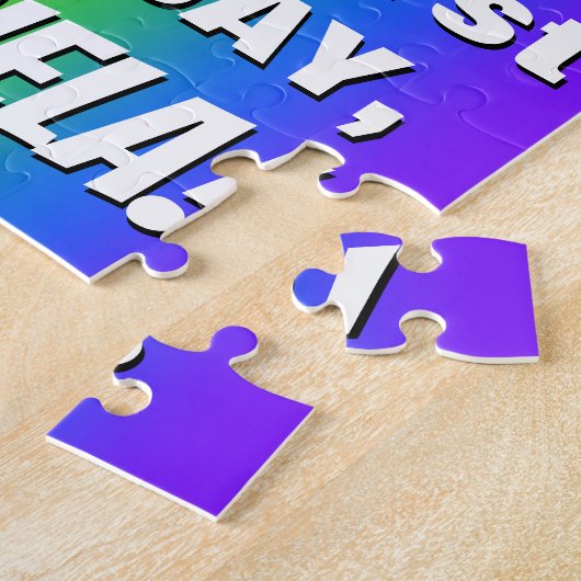 41ste verjaardag: kleurrijk, vun regenboogpatroon  legpuzzel (Zijkant)