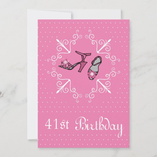 41ste verjaardag, Roze schoen, Uitnodiging (Voorkant)