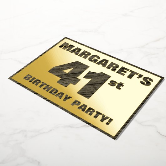 41ste verjaardag van de partij van Birthday - Vett Folie Uitnodiging (Gedraaid)