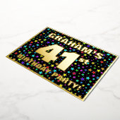 41ste verjaardag van de partij van Birthday - vun, Folie Uitnodiging (Gedraaid)