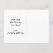 41ste verjaardag: Vet, Vun, Eenvoudig, Regenboog 4 Briefkaart (Achterkant)