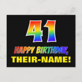 41ste verjaardag: Vet, Vun, Eenvoudig, Regenboog 4 Briefkaart (Voorkant)