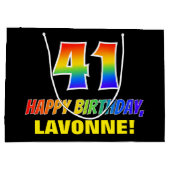 41ste verjaardag: Vet, Vun, Eenvoudig, Regenboog 4 Groot Cadeauzakje (Achterkant)