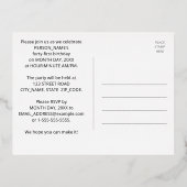 41ste verjaardag: Vette, kleurrijke Fireworks-look Folie Uitnodiging Briefkaart (Achterkant)