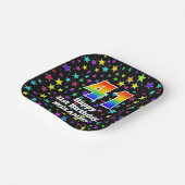 41ste verjaardag: vun stars pattern en regenboog " papieren bordje (Gebogen)