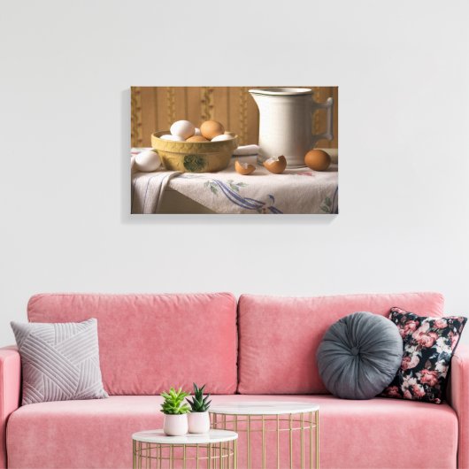 4211 Eieren en pitcher stilstaand Canvas Afdruk (Insitu (Woonkamer))