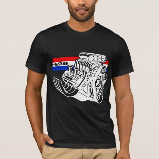 426 HEMI Blown V8 Engine T-shirt (Voorkant)