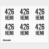 426 HEMI VIERKANTE STICKER (Vel)