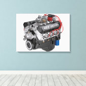 427 Chevy Big Block-motor Canvas Afdruk (Insitu (Houten vloer))