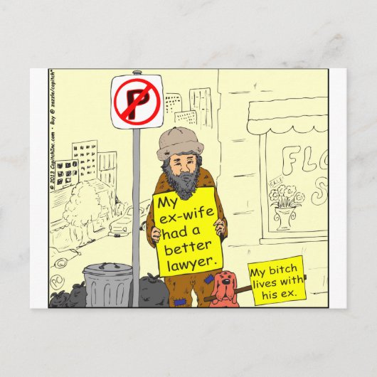 427 ex vrouw betere advocaat Cartoon Briefkaart (Voorkant)