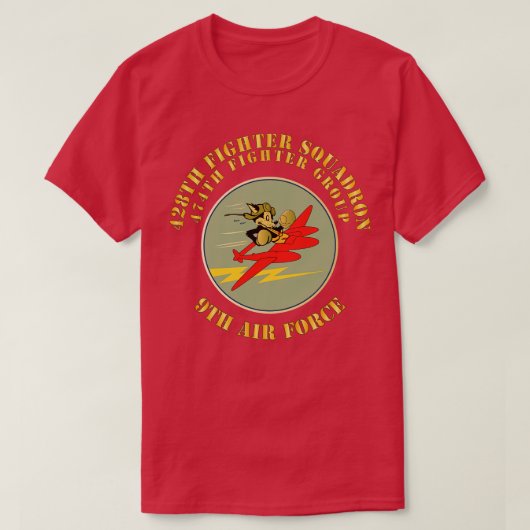 428th Fighter SQ 474th Fighter Group 9th AF X T-shirt (Design voorkant)