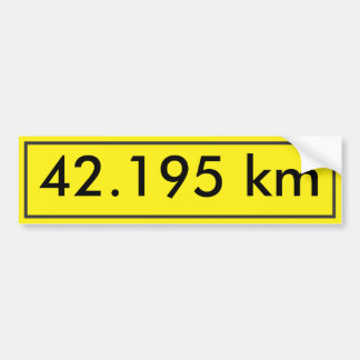 42,195 Bumpersticker | Yellow Street Sign Style