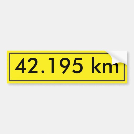42,195 Bumpersticker | Yellow Street Sign Style (Voorkant)