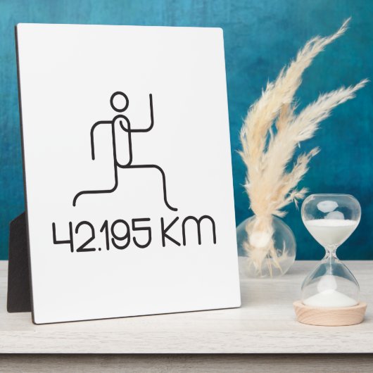 42,195 km marathonafstand fotoplaat (Zijkant)