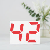 42 42 uur digitale alarmklok briefkaart (Staand voorkant)