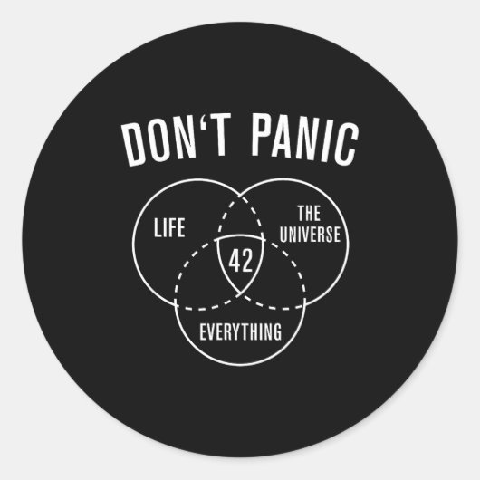 42 Answer To Life Universe And Everything Don't Pa Ronde Sticker (Voorkant)
