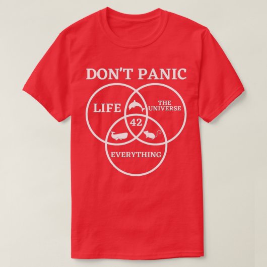 42 Answer to Life Universe and Everything Dont Pan T-shirt (Design voorkant)