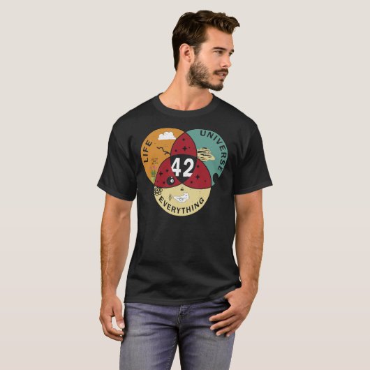 42 Answer to Life Universe and Everything Funny Vi T-shirt (Voorkant volledig)