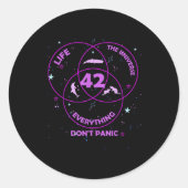 42 Answer To Life Universe Everything  Ronde Sticker (Voorkant)