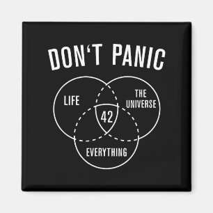 42 Antwoord Op Leven Universum En Alles Geen Panie Magneet
