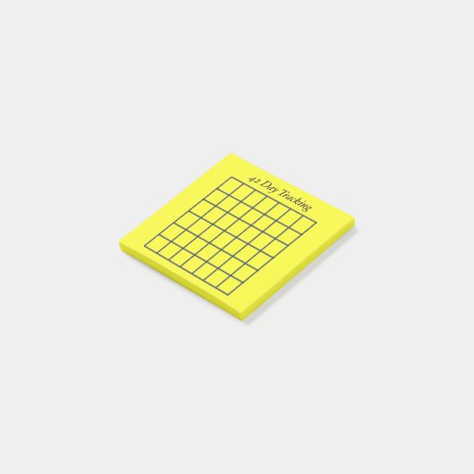 42 dagen tracker gele plakkerige notities post-it® notes (Schuin)