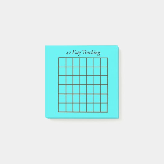 42 dagen tracker lichtblauwe plakkerige notities post-it® notes (Voorkant)