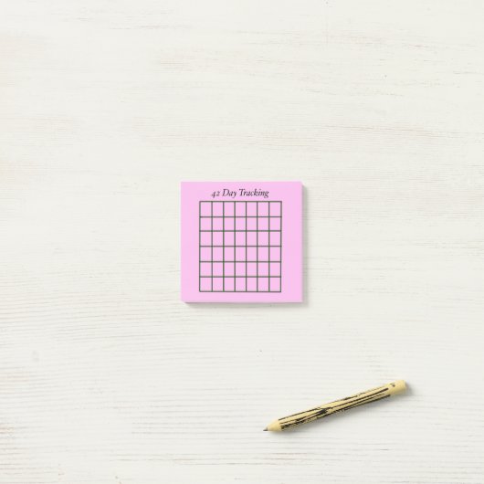 42 dagen Tracking roze plakbiljetten Post-it® Notes (Op bureau)