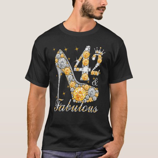42 & Fabulous 42 jaar oude 42e verjaardag Diamond  T-shirt (Voorkant)