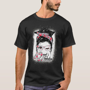 42 & Fabulous 42nd Birthday Diamond Messy Bun Lips T-shirt