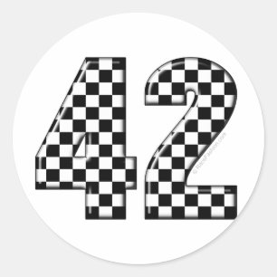 42 gecontroleerd nummer ronde sticker