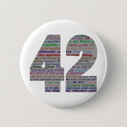 42: Het leven het Universum en Alles Ronde Button 5,7 Cm (Voorkant)