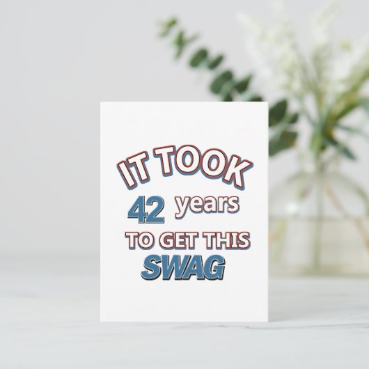 42 jaar design briefkaart (Staand voorkant)