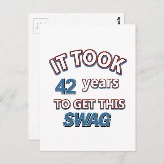 42 jaar design briefkaart (Voorkant / Achterkant)