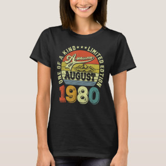 42 jaar Geweldige sinds augustus 1980 42e geboorte T-shirt