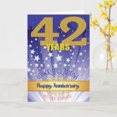 42 jaar herstel Jubileum vet cijfer Kaart (Gele Bloem)