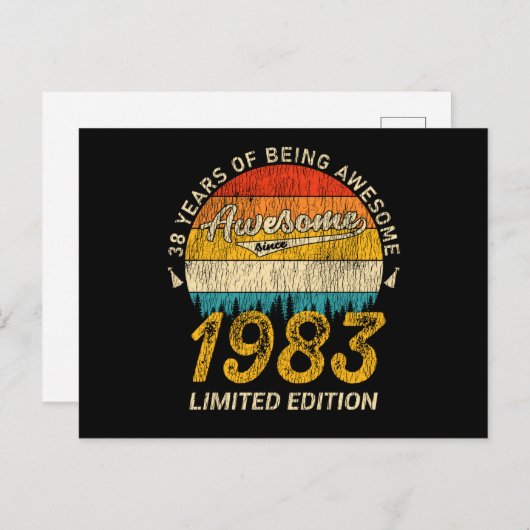 42 Jaar Oud 1983 Retro Awesome 42e Verjaardag Cade Briefkaart (Voorkant / Achterkant)