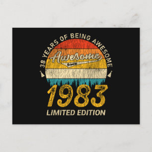 42 Jaar Oud 1983 Retro Geweldig 42e Verjaardag Cad Briefkaart
