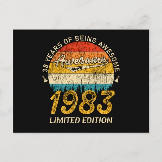 42 jaar oud 1983 Retro geweldig 42e verjaardagscad Briefkaart (Voorkant)