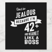 42 jaar oud - 42 jaar na geboorte Funny Gift Wijn Etiket (Enkel label)