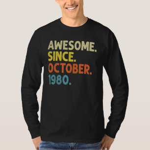 42 jaar oud Geweldige sinds oktober 1980 42e geboo T-shirt