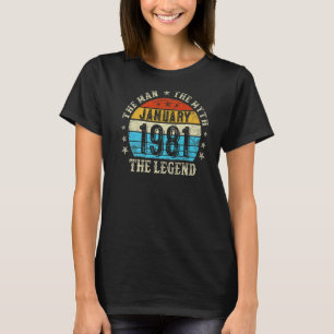 42 jaar oud Het Man Mynth Legend januari 1981 42th T-shirt